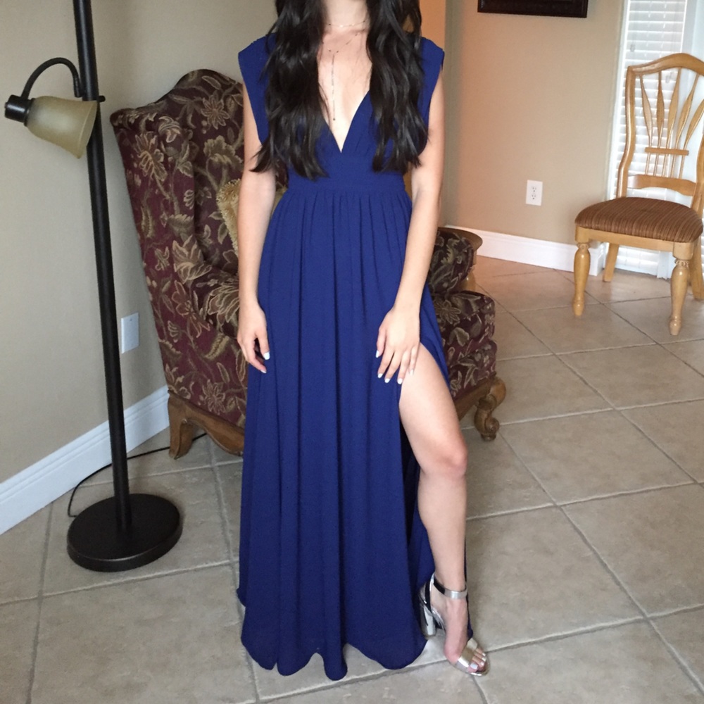 Lulu’s Heavenly Hues Navy Blue Maxi Dress